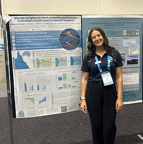Caitlin Nicholls presenting her research at the Society for Marine Mammalogy conference