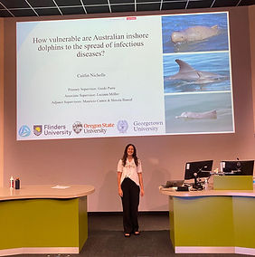 Caitlin Nicholls presenting her research at Flinders University