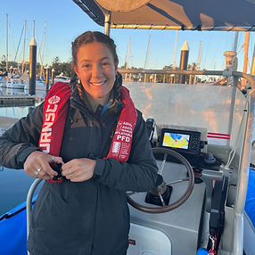 Caitlin Nicholls skippering a research vessel