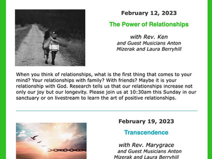 February 2023 Newsletter & Minister's Message