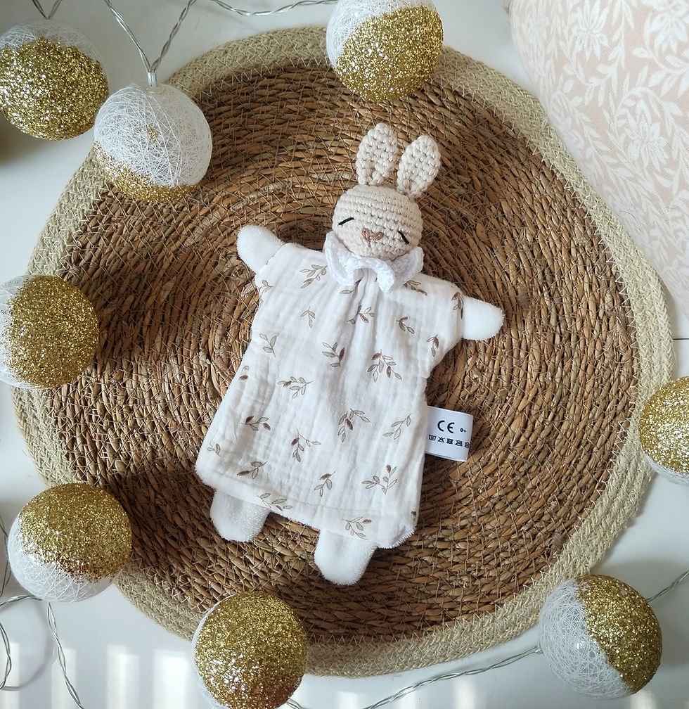 Mini doudou lange lapin à personnaliser