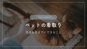 ペットを看取ってから、見送る日までにできること