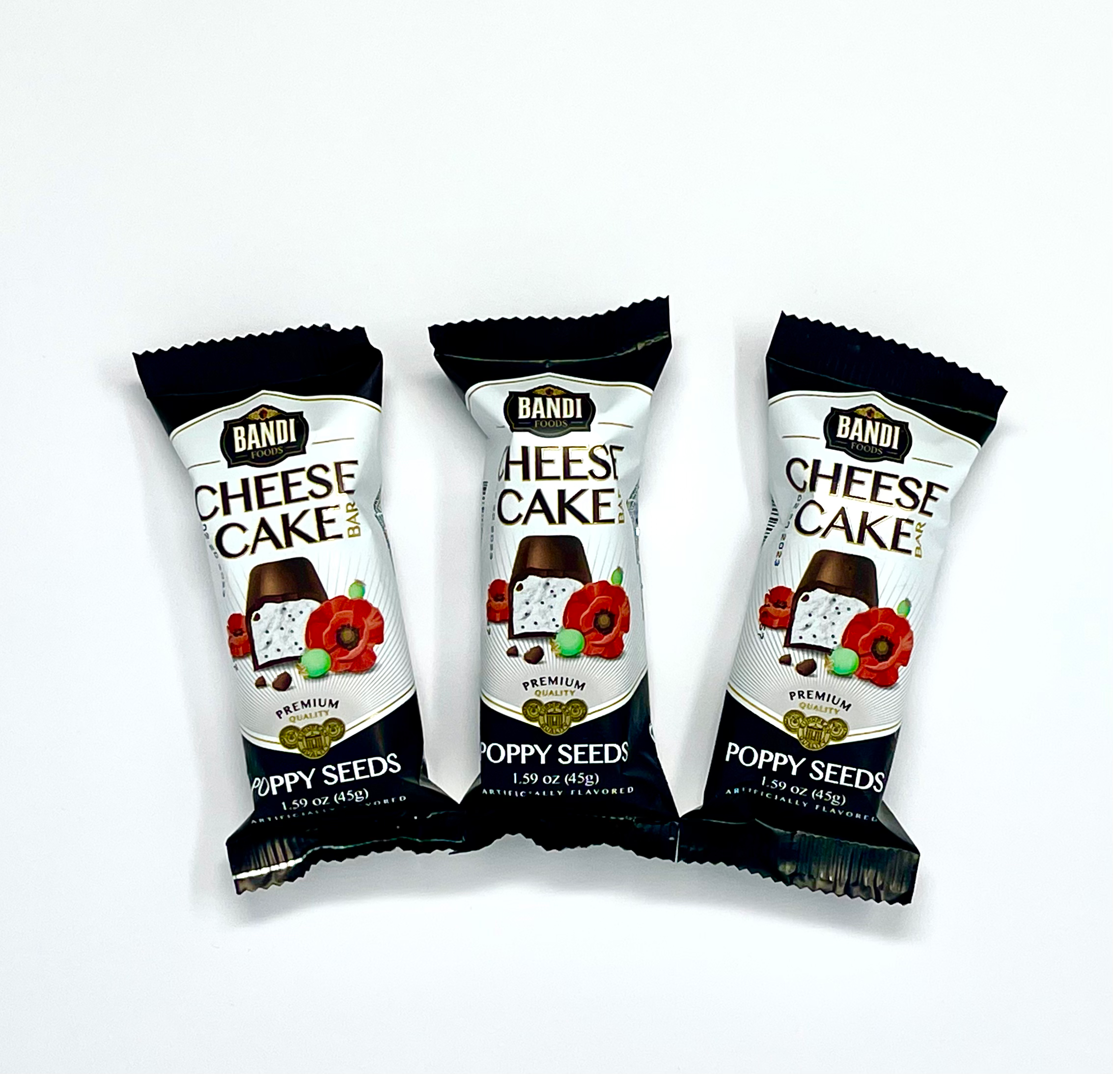 3 x Bandi Cheese Cake Bar Poppy Seed (1.59oz), 3 units