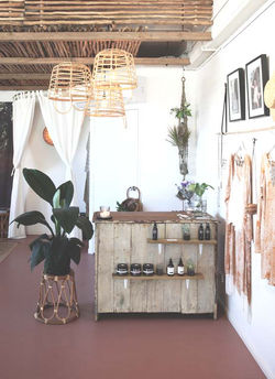 vintage counter Dreamers & Drifters retail boutique retail fit interior design byron bay