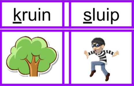 kaartjes leesbingo woorden met ui