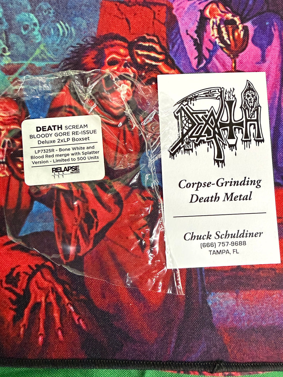 Thumbnail: Death- Scream Bloody Gore Deluxe Vinyl Box set 2 LP LE 500 VG+\VG+ Slip Mat