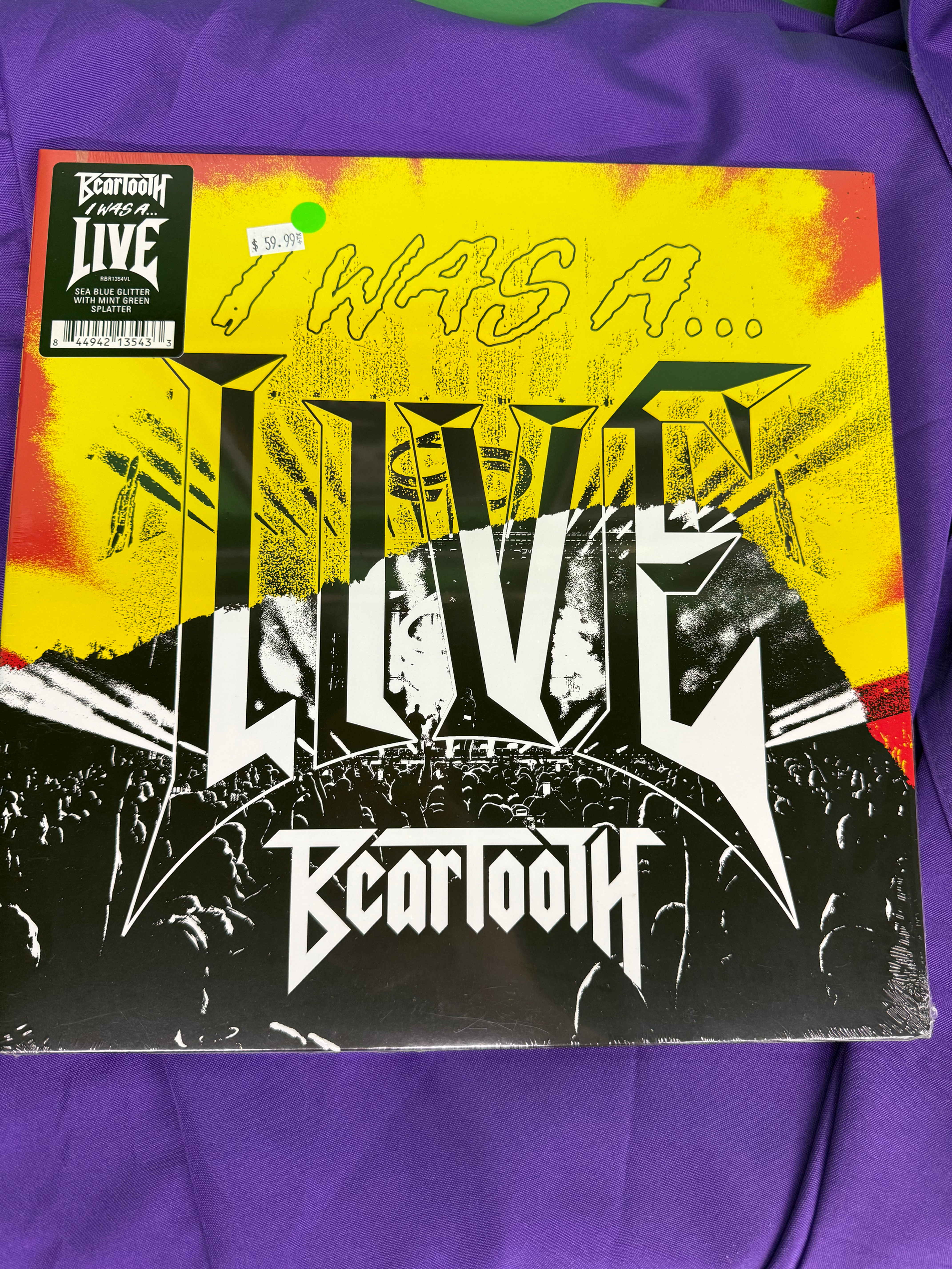 Beartooth I Was A LIVE Vinyl LE 500 Sea Blue Glitter W/ Mint Green Splat Sealed