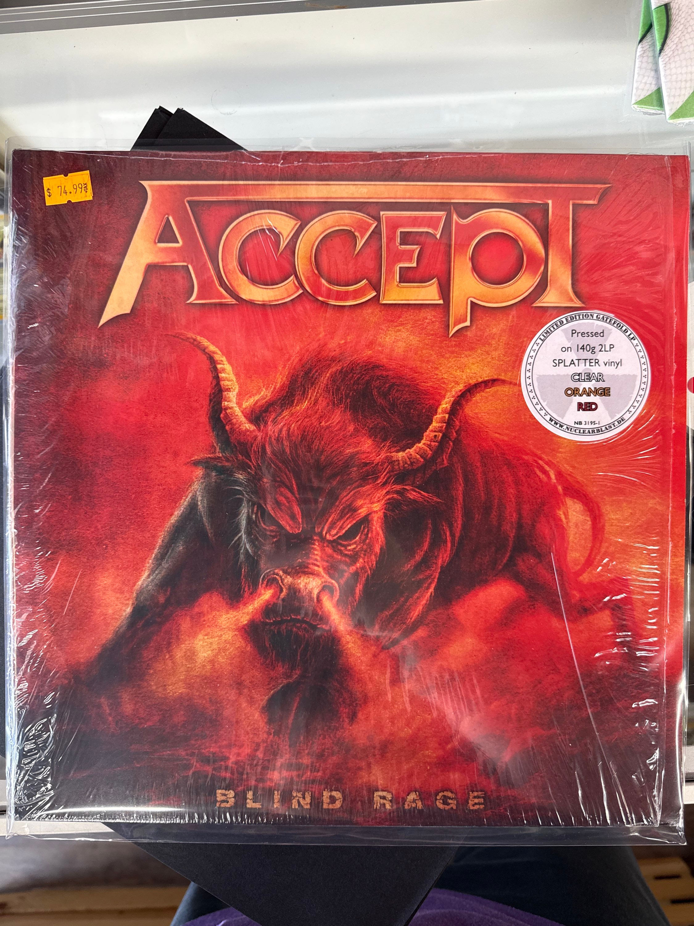 Accept - blind rage limited edition gate fold 140g splatter clear orange red 