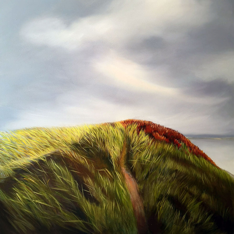 Light On The Hill, oil/canvas, 140x140cm/55''x55''