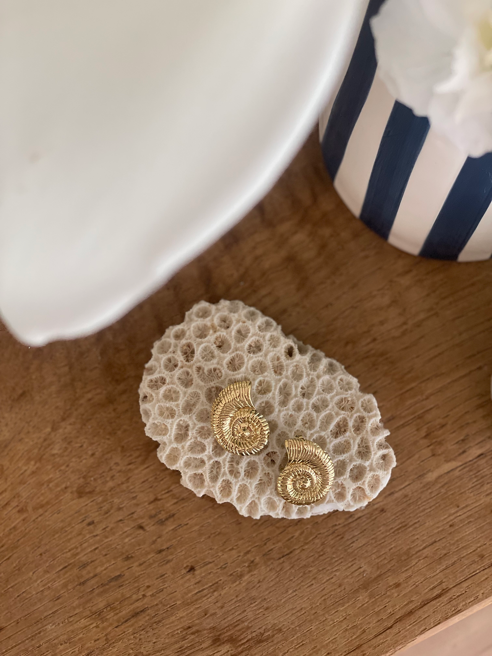Miniature : Boucles d'oreilles "Coquillage escargot"