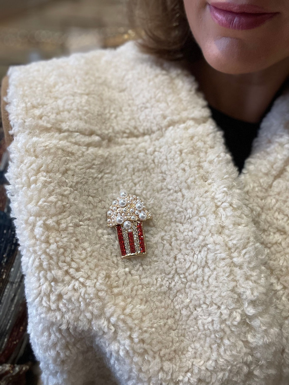 Miniature : Broche strass "Pop Corn"