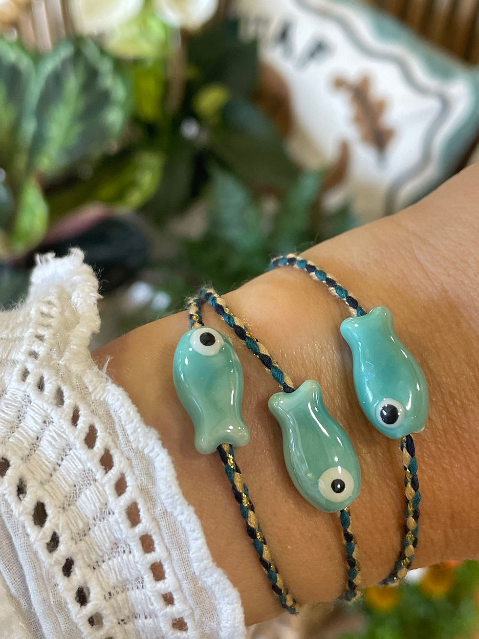 Miniature : Bracelet de cheville "cordon poisson"