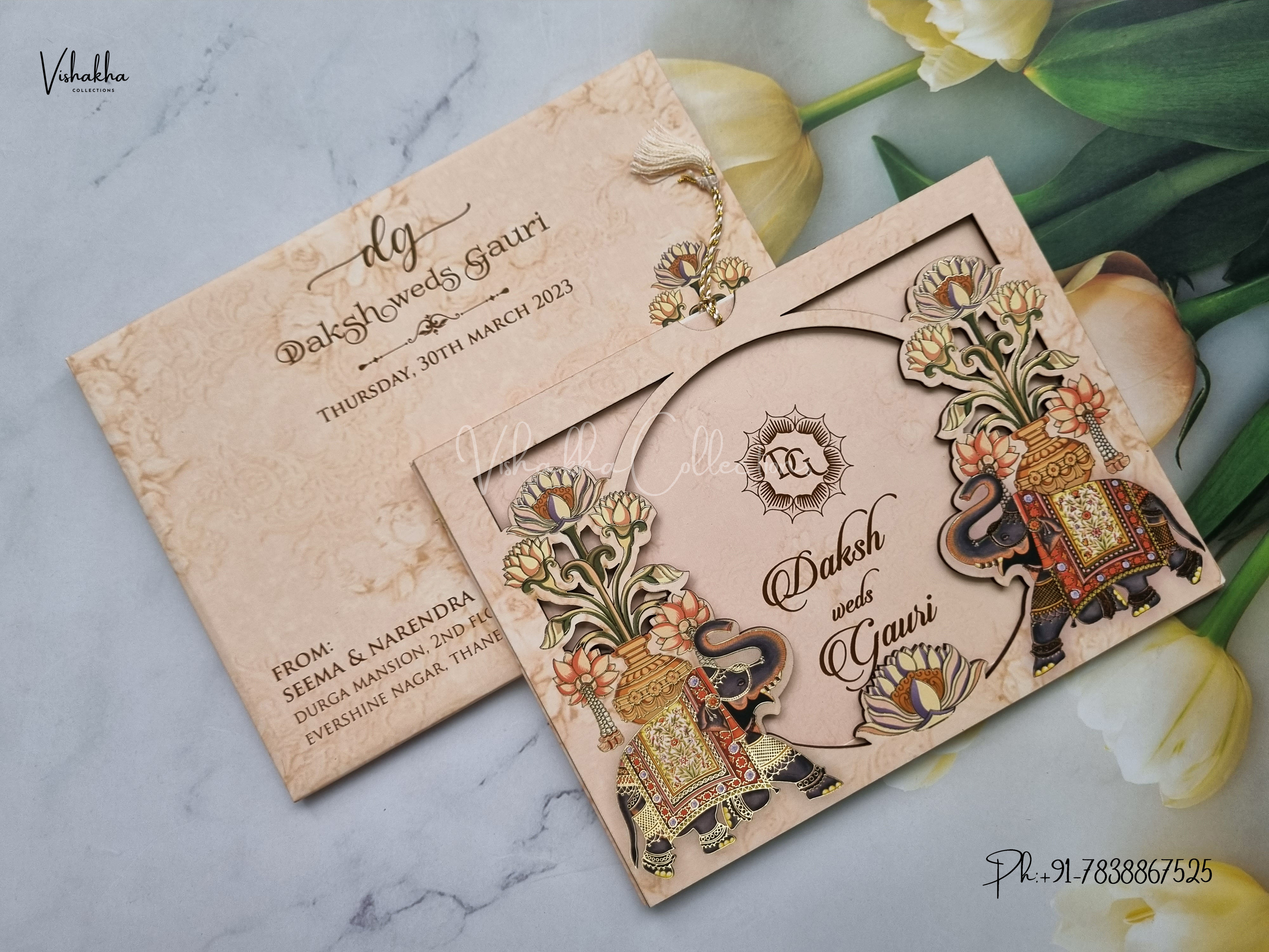 Designer Premium Customized Wedding Invitation Cards - N575