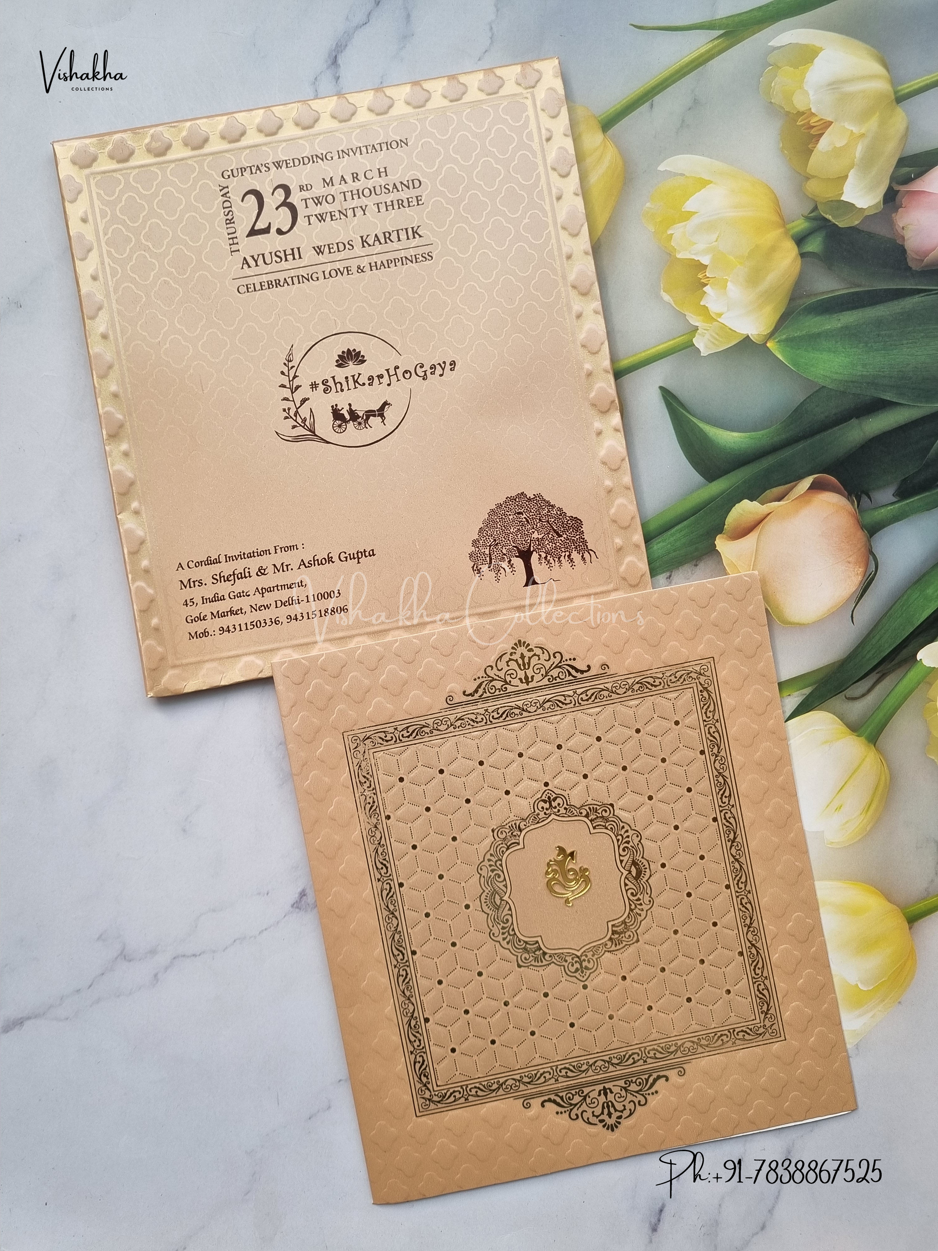 Designer Premium Customized Wedding Invitation Cards - ATC1455C