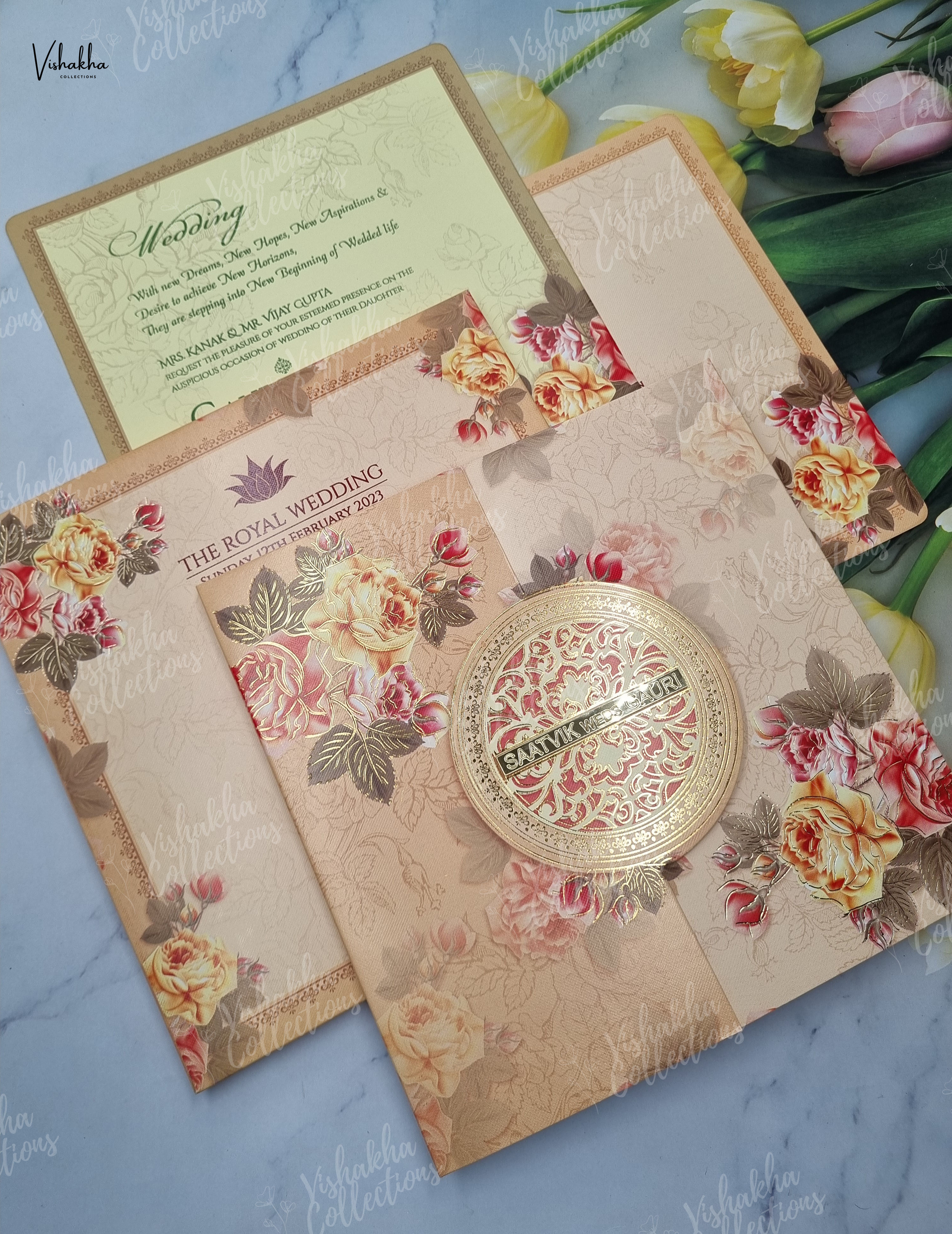 Designer Premium Customized Wedding Invitation Cards - CR-8036