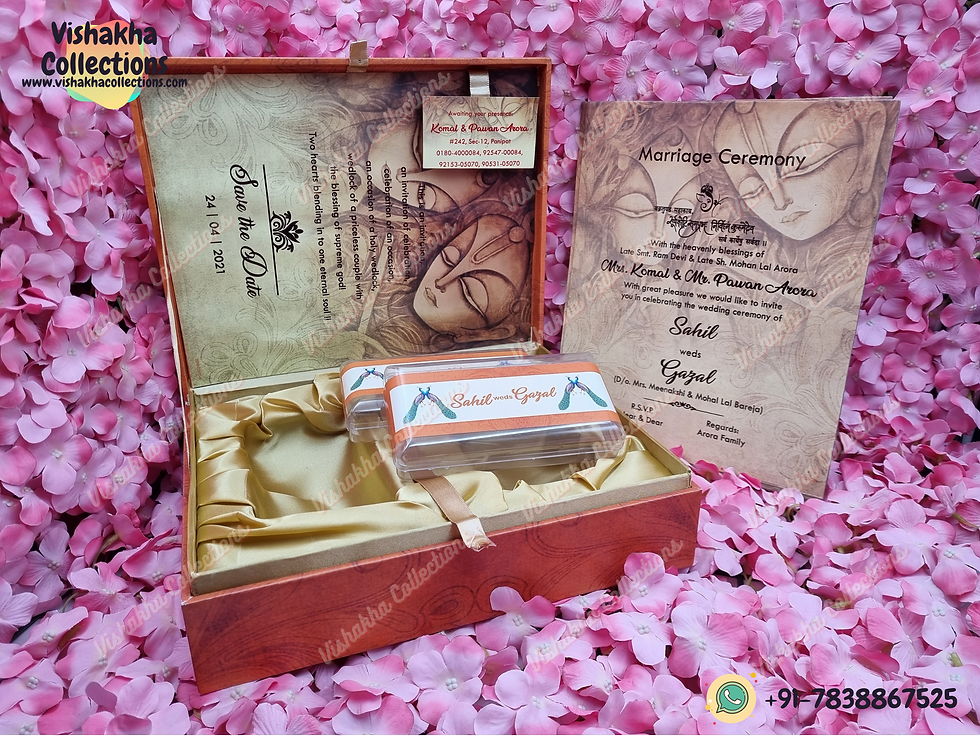 Thumbnail: Designer Customized Box Wedding Invitation Cards - BM-016