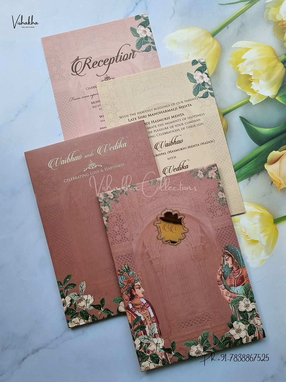 Thumbnail: Designer Premium Customized Wedding Invitation Cards - MT3189