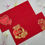 Thumbnail: Twin hearts with Floral Print Red Wedding Invitation Card