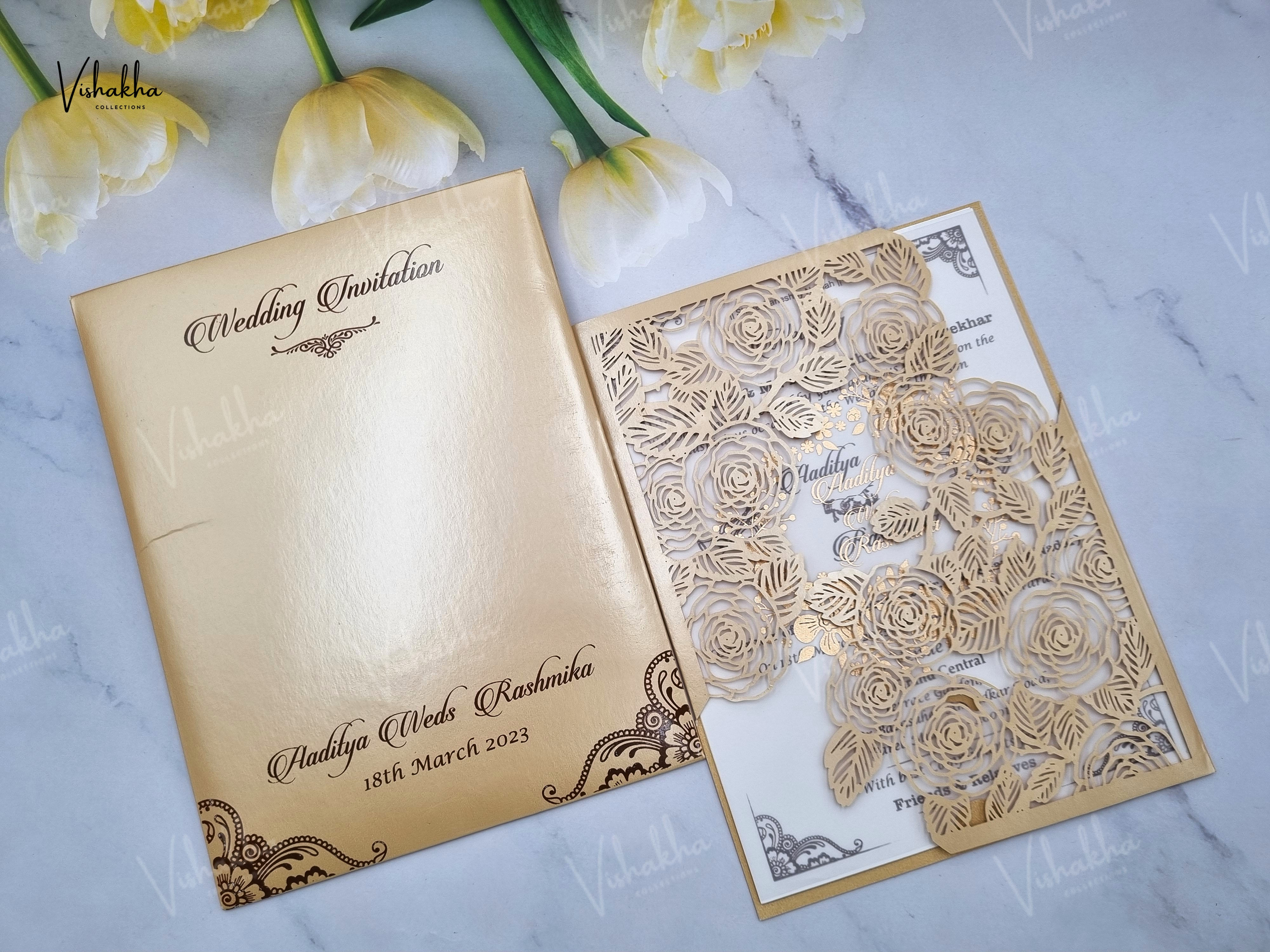 Designer Premium Customized Wedding Invitation Cards - A-2804