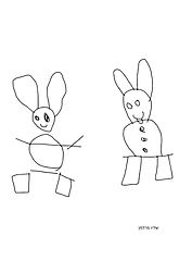 איור של ארנב מהספר הילדים הראשון ארנב חד קרן בעל כנפיים מאת עמר עומר פרלמן