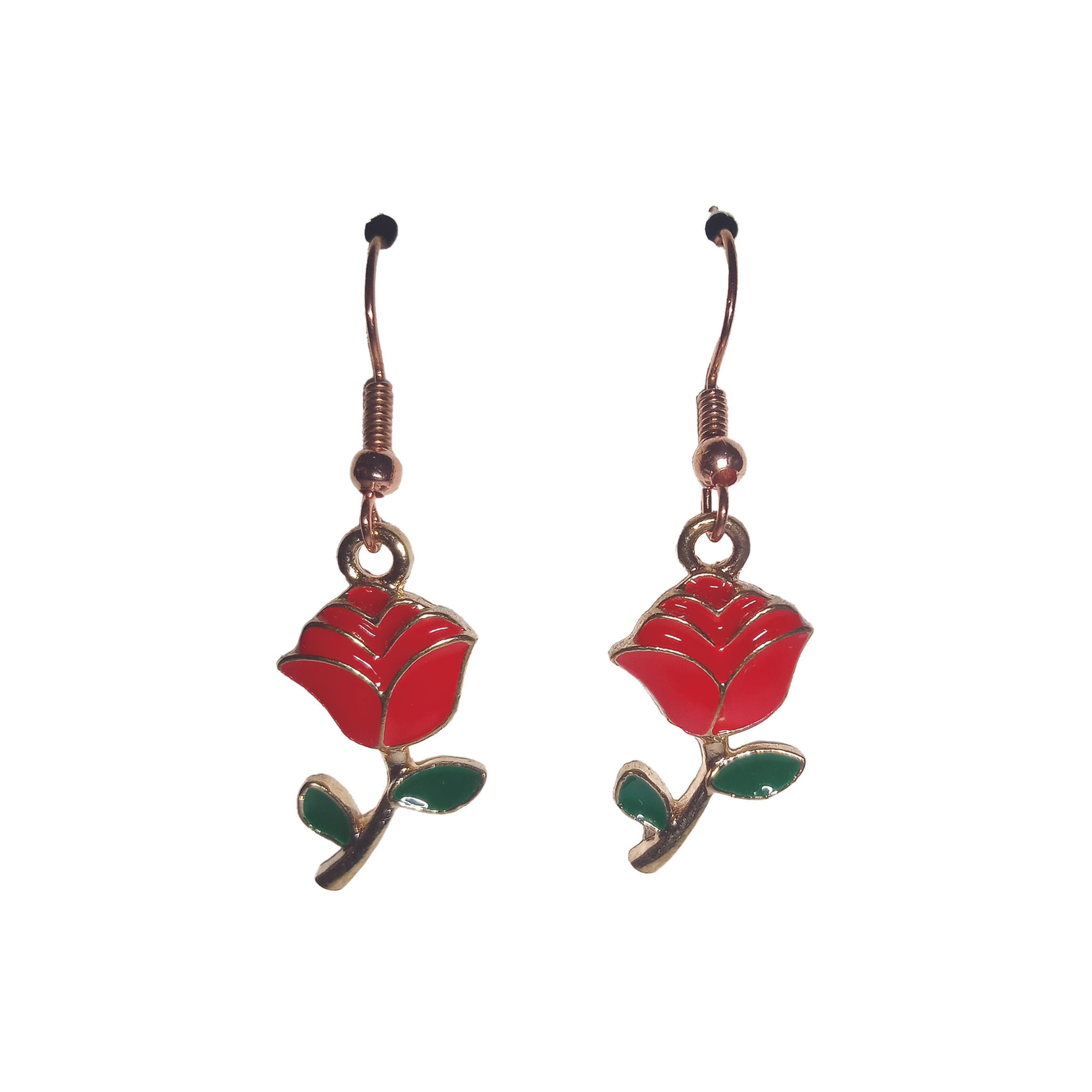 Red Rose Earrings