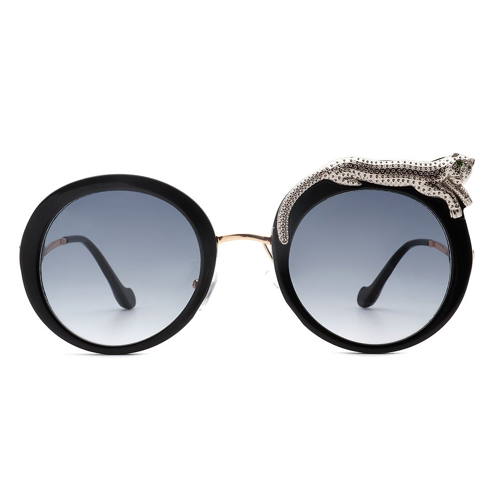 Миниатюра: Yellowze - Women Circle Oversize Fashion Round Sunglasses W/ Leopard Design