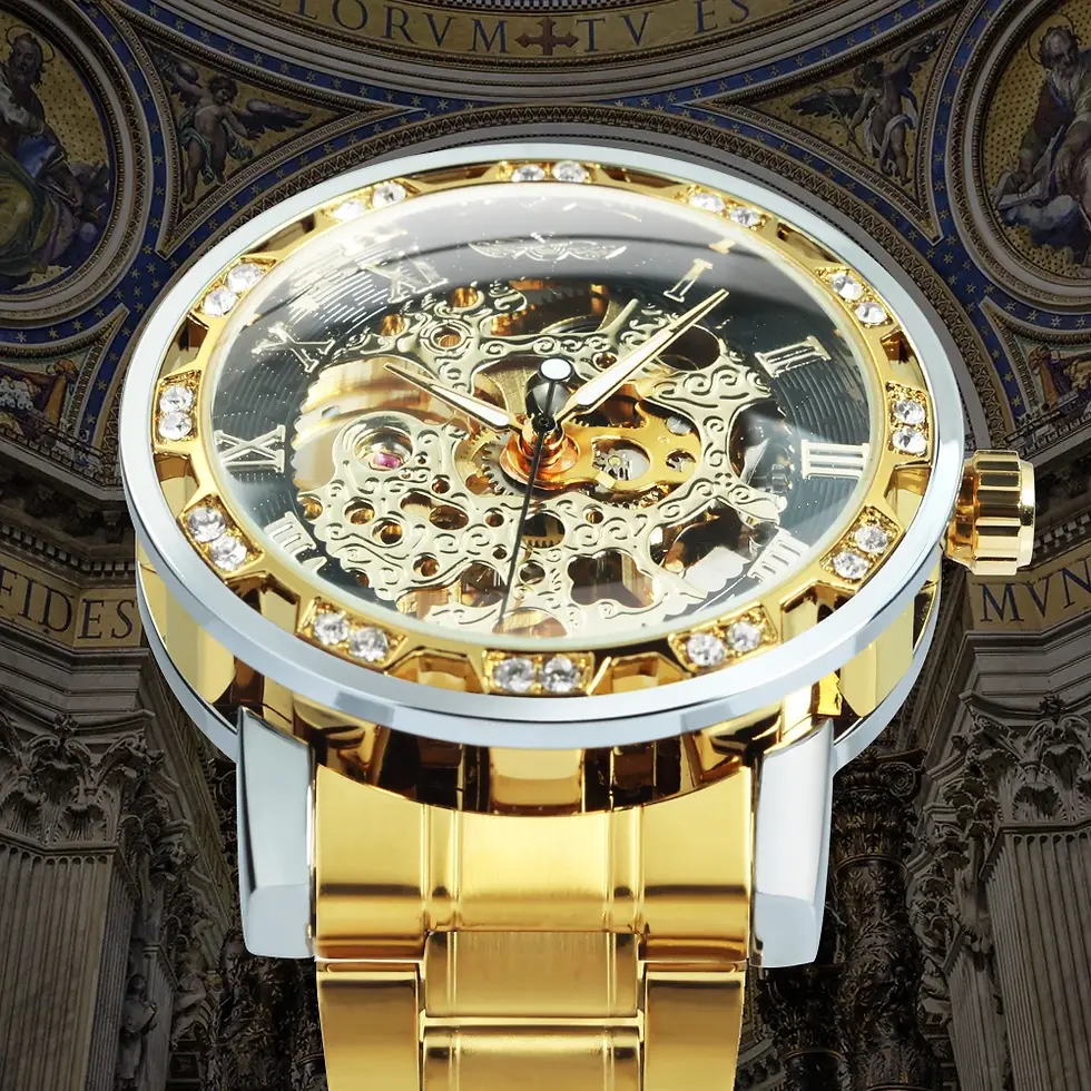 الصورة المصغرة: Men Fashion Diamond Luminous Mens Watches Top Brand Luxury Steel Strap Unisex