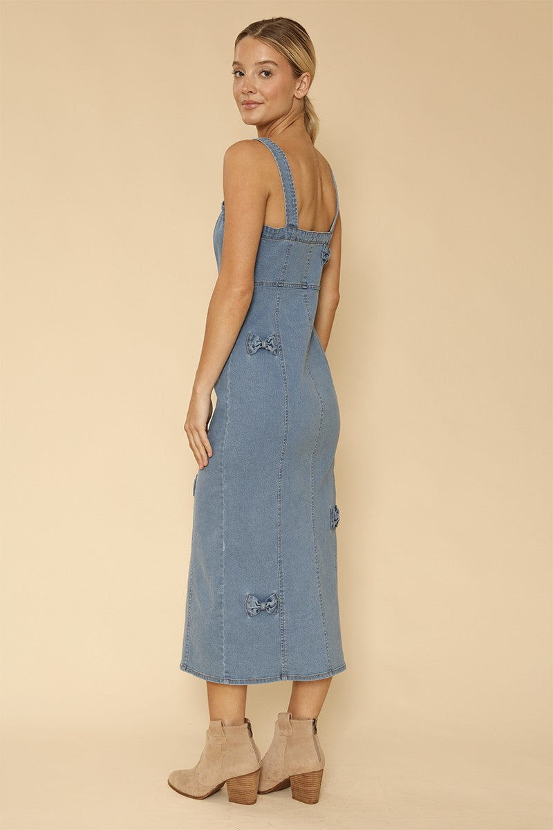 Miniaturbild: Denim Dress With Bow Detailing