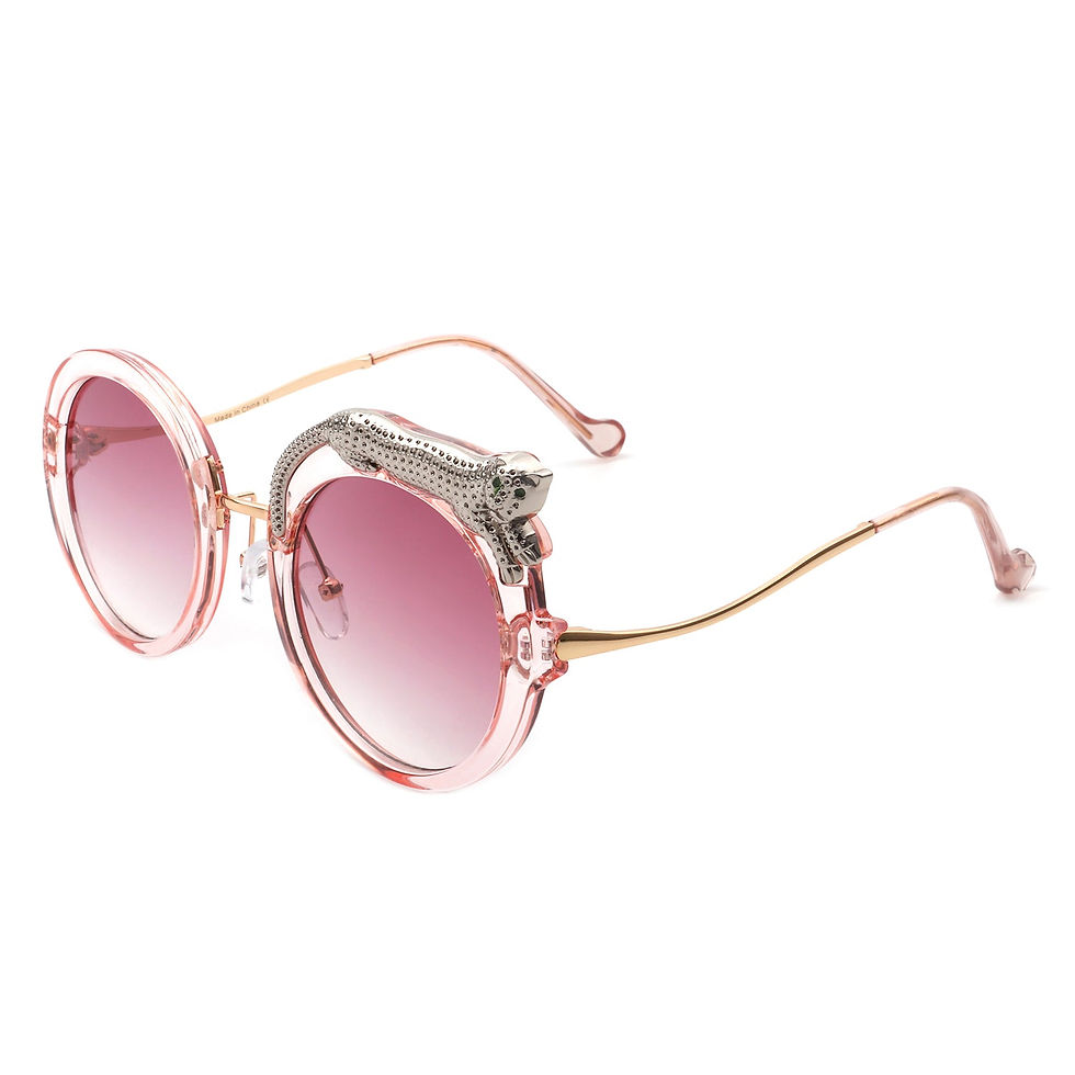 Миниатюра: Yellowze - Women Circle Oversize Fashion Round Sunglasses W/ Leopard Design