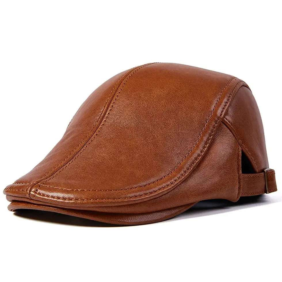 Миниатюра: BUTTERMERE Men Beret Hat Real Leather Flat Cap