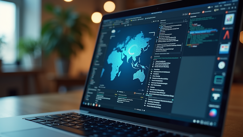 Close-up of a laptop screen displaying AI design software