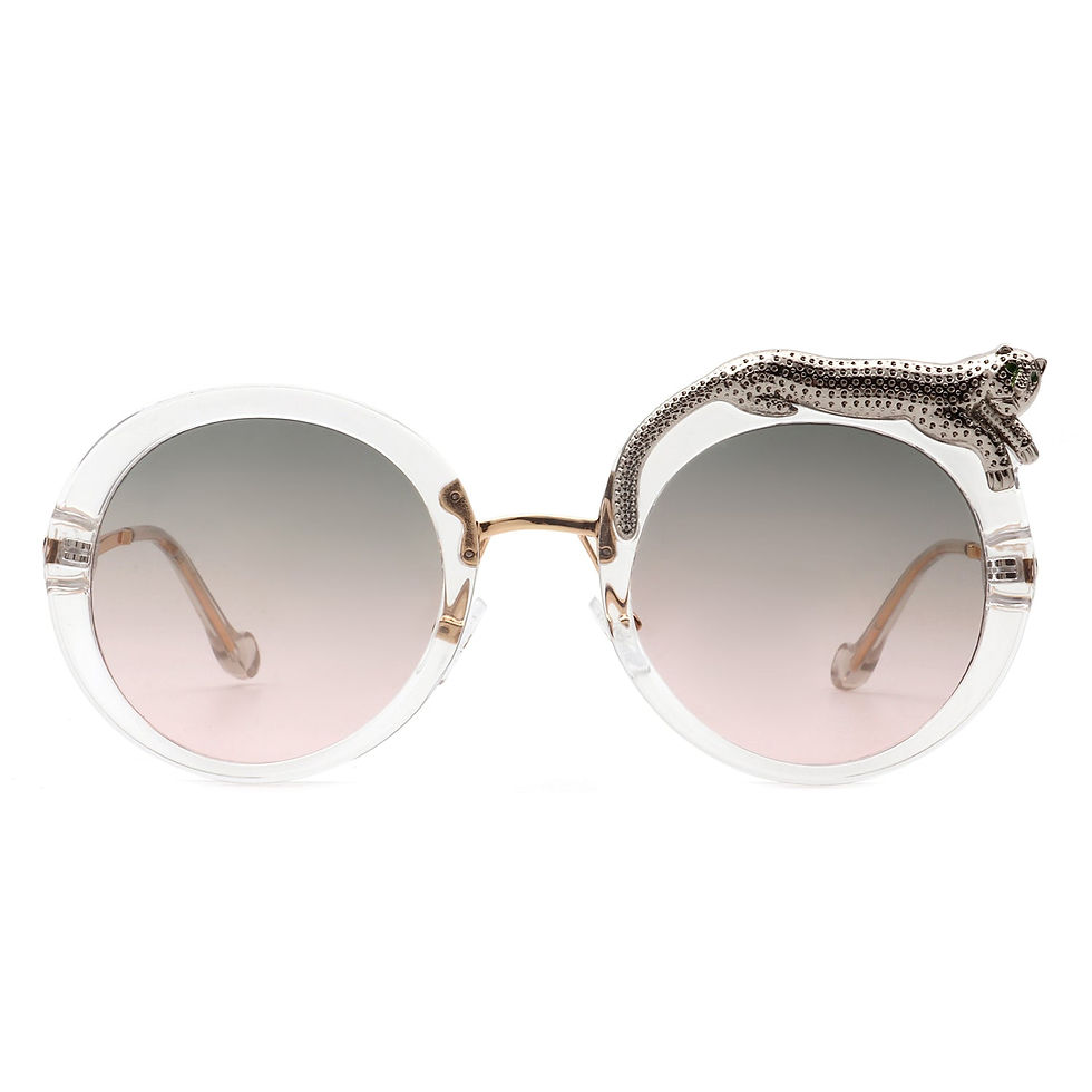 Миниатюра: Yellowze - Women Circle Oversize Fashion Round Sunglasses W/ Leopard Design