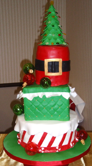 Hand blown sugar glass Christmas cak