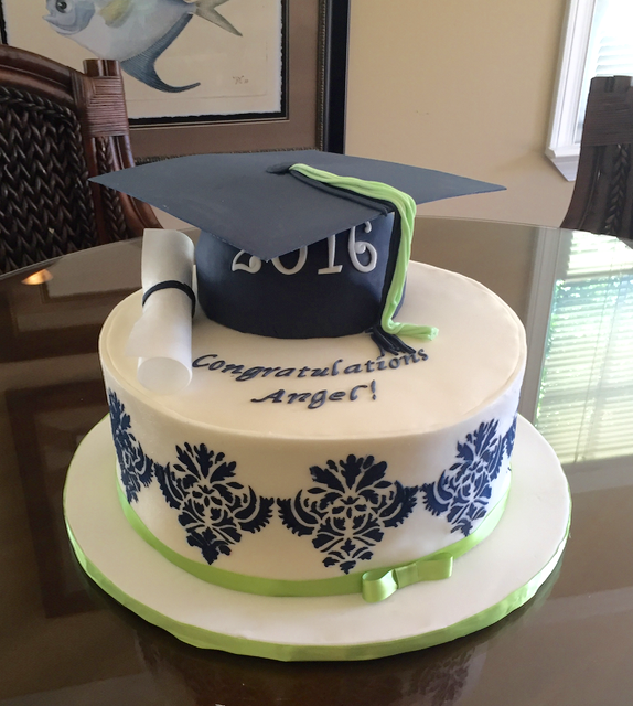 Graduation Damask Cake