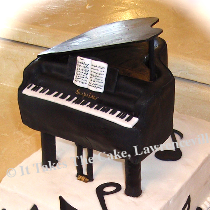 Carved 3-D Piano Cake