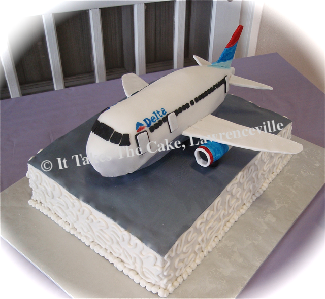 Grooms Boing 767 Airplane Carved Cake
