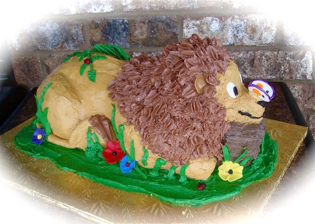 Carved all buttercream Lion cake