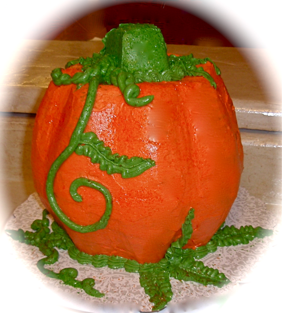 Buttercream iced pumpkin cake