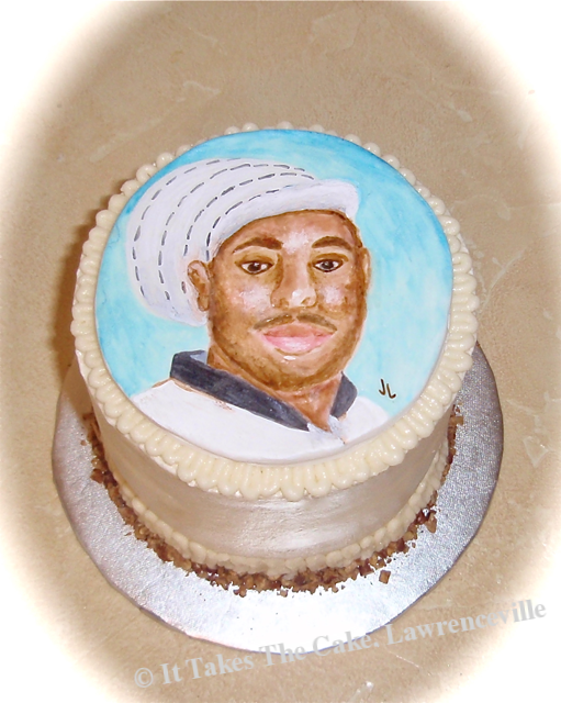 hand painted portrait cake