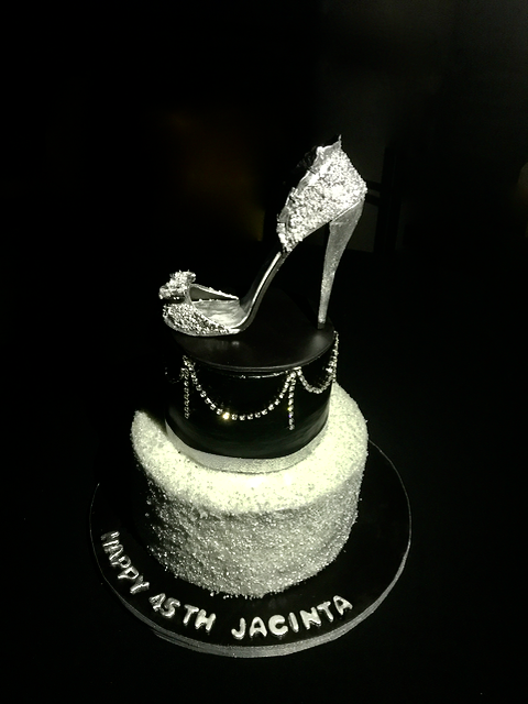 Sugar High Heel, Silver w Ruffle