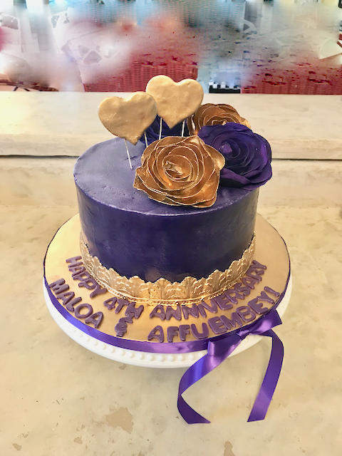 #purpleandgoldanniversarycake