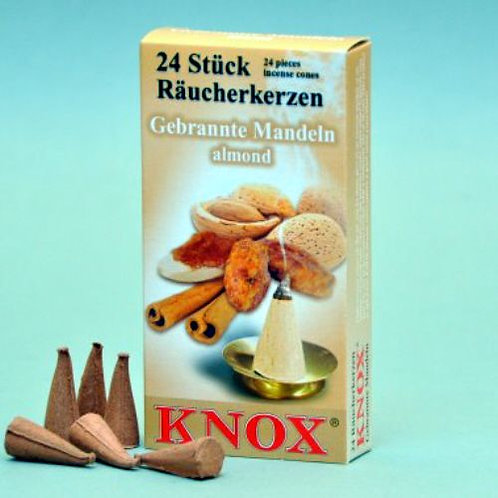 #013-340 - Famous KNOX Brand Almond Scent Incense Cones - Box of 24