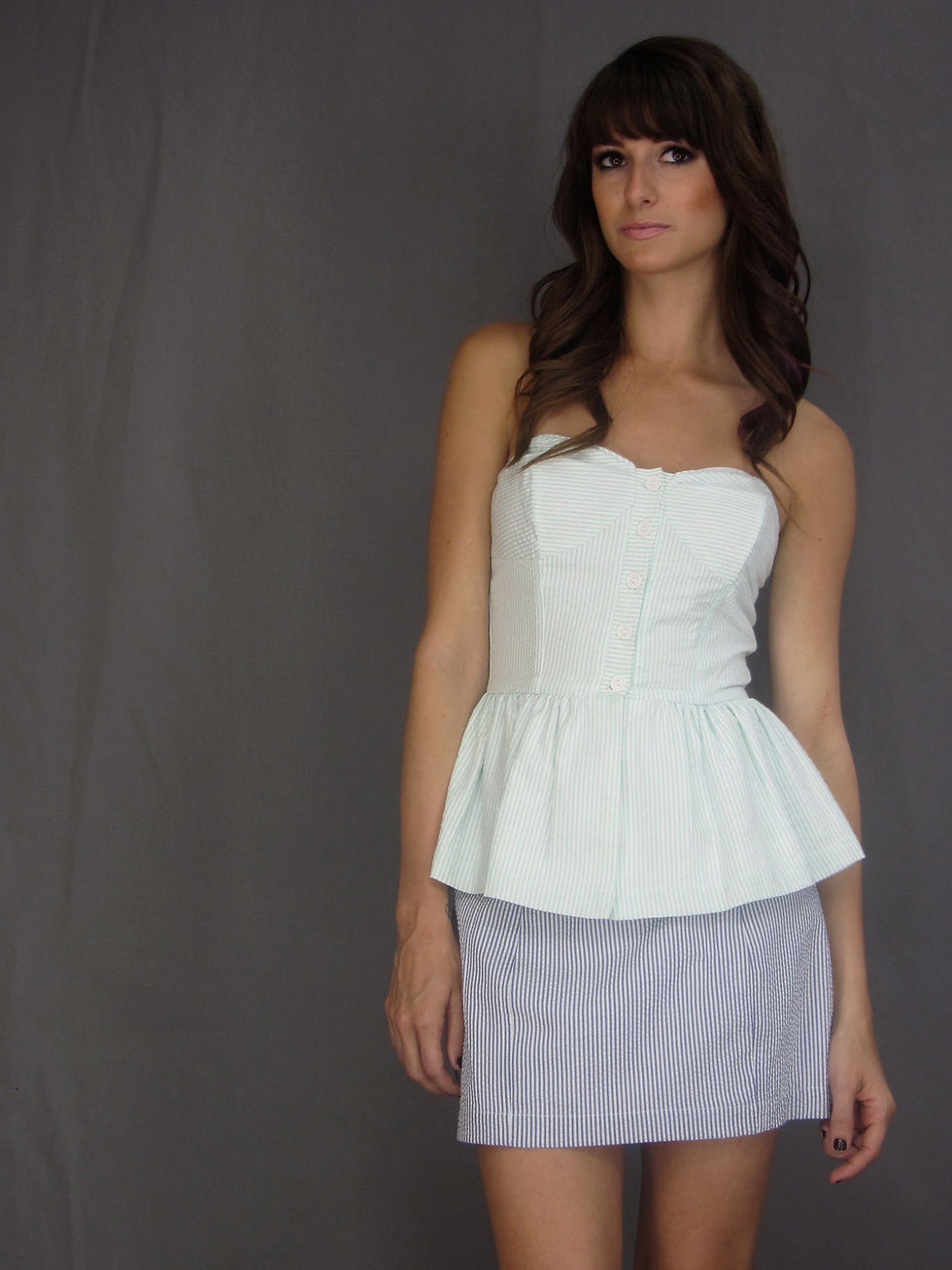 Thumbnail: The Marian Mini skirt in Seersucker