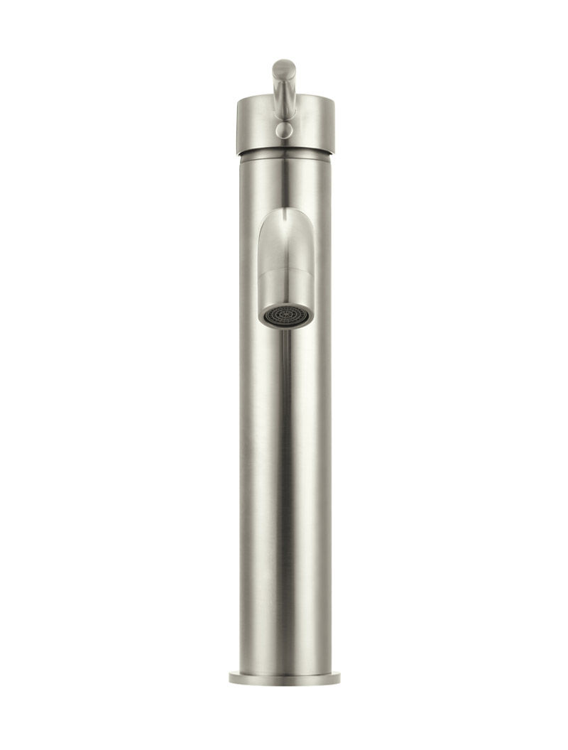 Thumbnail: Round Tall Curved Basin Mixer - Brushed Nickel