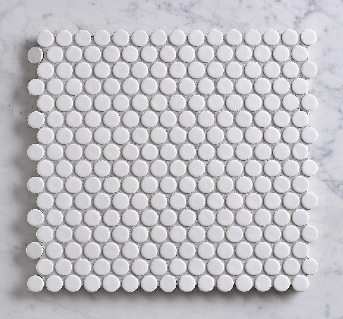 Penny Round Mosaic in White