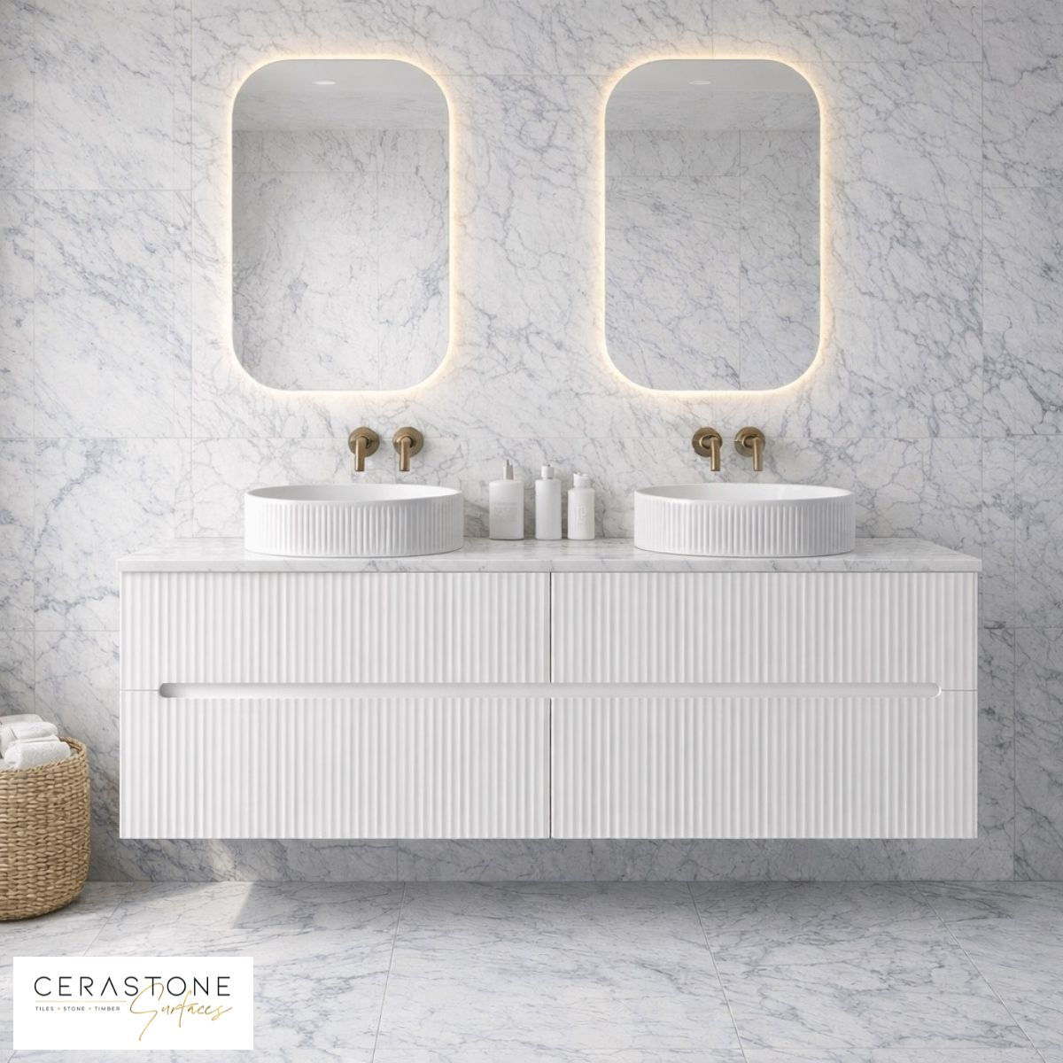 Arden Fluted Wall-Hung Vanity