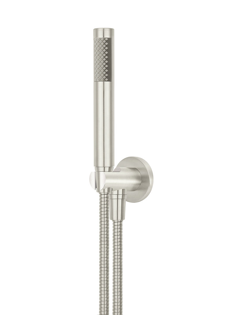 Thumbnail: Round Hand Shower on Fixed Bracket in Brushed Nickel