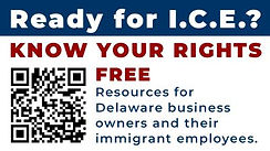 Know Your Rights business card with QR code.