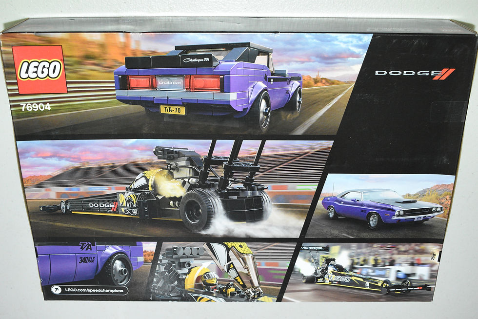 LEGO® Speed Champions 76904 Mopar Dodge/SRT Top Fuel Dragster and 1970 Dodge Challengeer T/A