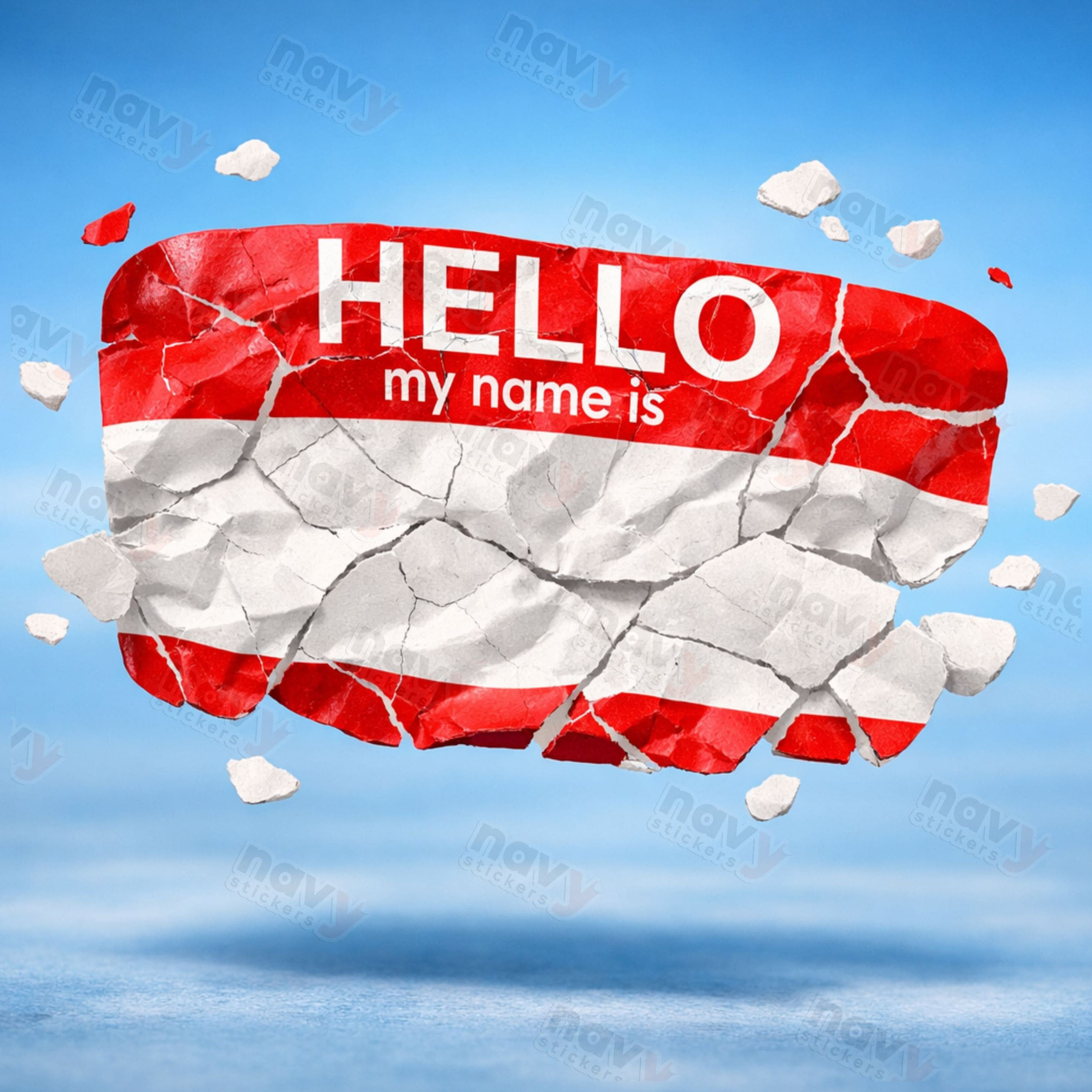 Hello my name is - Pack com 24 Adesivos Vermelhos